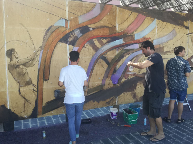 Mural Muelle de las Carabelas - Carlos Dovao 1