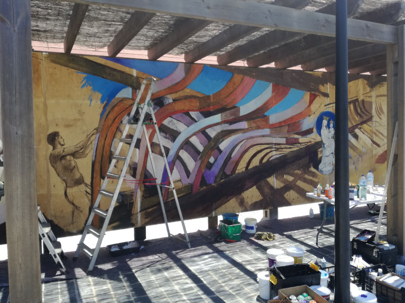 Mural Muelle de las Carabelas - Carlos Dovao 2